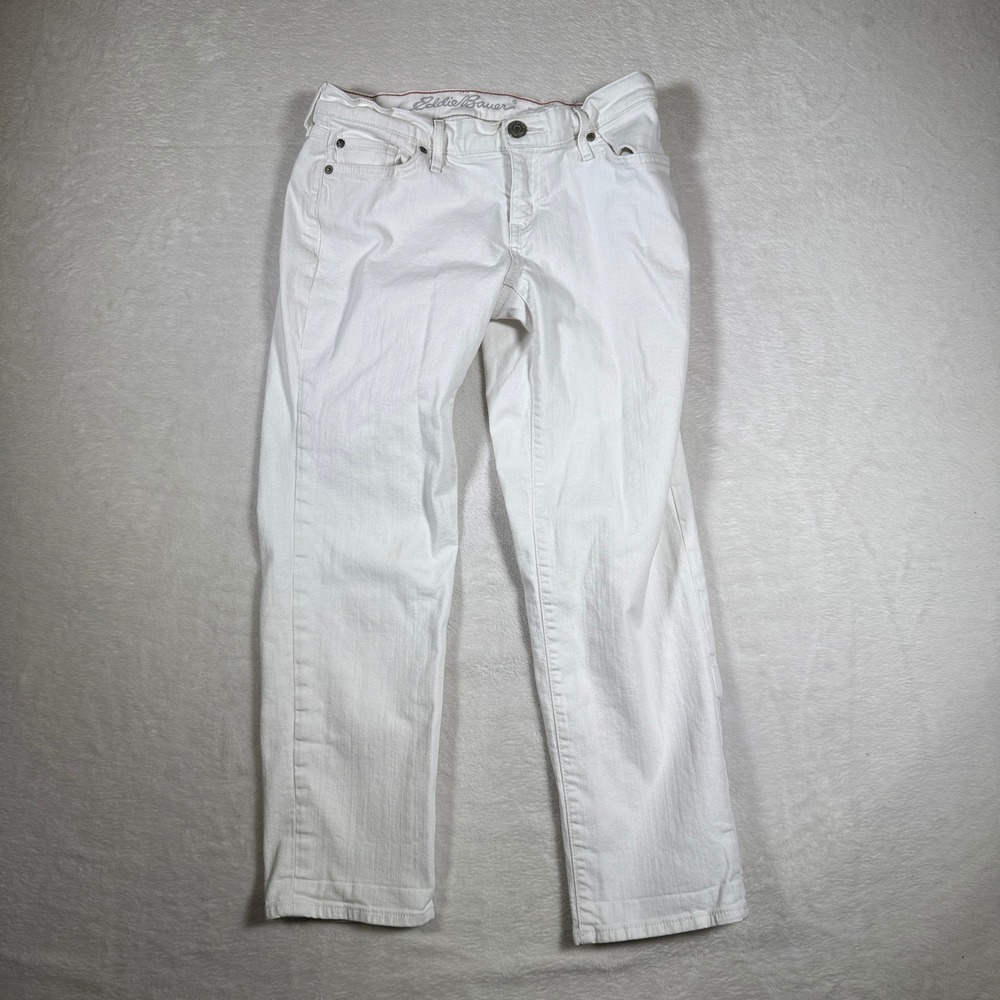 Eddie Bauer Womens Boyfriend Crop Jeans White Size‎ 28